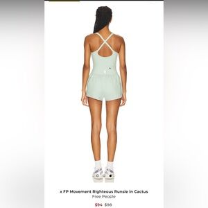 FREE PEOPLE RIGHTEOUS RUNSIE Light Green New size S or XS